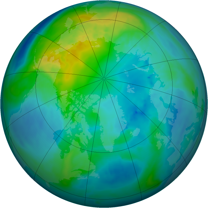 Arctic ozone map for 19 October 2014